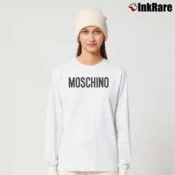 Women’s Moschino Printed Logo Fashion Long-Sleeve Top in white | Sleek, Versatile, All-Season