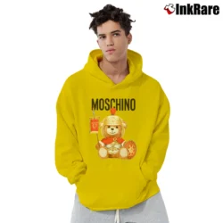 Men’s Moschino Teddy Bear Logo Pullover Hoodie in yellow | Cozy, Durable, Modern Fit
