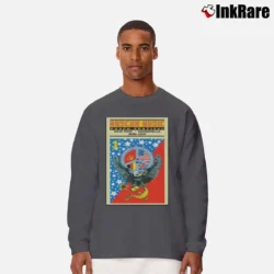 Men’s Moscow Music Festival Poster 80s Rock Motley Crue Bon Jovi Skid Row B24 Long-Sleeve Shirt in charcoal | Sleek, Lightweight, Year-Round Wear