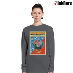 Women’s Moscow Music Festival Poster 80s Rock Motley Crue Bon Jovi Skid Row B24 Long-Sleeve Top in charcoal | Sleek, Versatile, All-Season