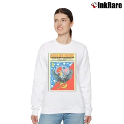Women’s Moscow Music Festival Poster 80s Rock Motley Crue Bon Jovi Skid Row B24 Relaxed Sweatshirt in white | Soft, Laid-Back Vibe