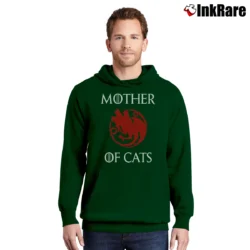 Men’s Mother Of Cat Game Of Thrones Inspired Pullover Hoodie in forest green | Cozy, Durable, Modern Fit