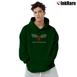 Men’s Mother Of Dragons Daenerys Targaryen Game Of Thrones Pullover Hoodie in forest green | Cozy, Durable, Modern Fit