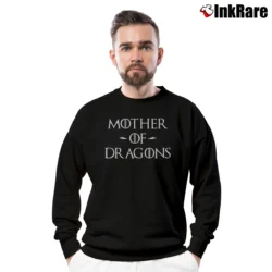 Men’s Mother Of Dragons Style Crewneck Sweatshirt in black | Cozy Fabric, Clean Style