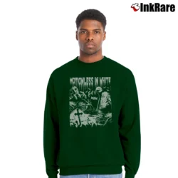 Men’s motionless in white graveyard shift metalcore band Crewneck Sweatshirt in forest green | Cozy Fabric, Clean Style
