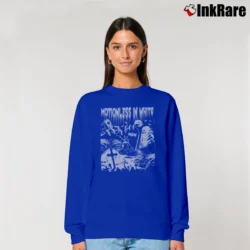Women’s motionless in white graveyard shift metalcore band Relaxed Sweatshirt in royal blue | Soft, Laid-Back Vibe