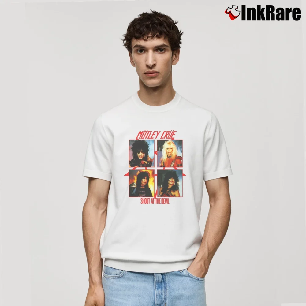 Men’s Motley Crue Shout At The Devil Rock Classic T-Shirt in white | Soft, Breathable Everyday Wear