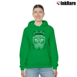 Women’s Moto Madness Graphic Cozy Hoodie in irish green | Warm, Structured, Stylish