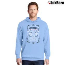 Men’s Moto Madness Graphic Pullover Hoodie in light blue | Cozy, Durable, Modern Fit