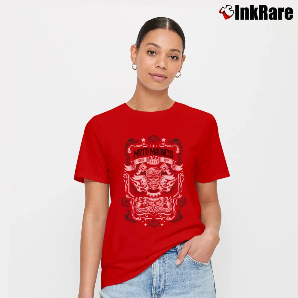 Women’s Moto Madness Graphic Signature T-Shirt in red | Soft, Flattering Fit