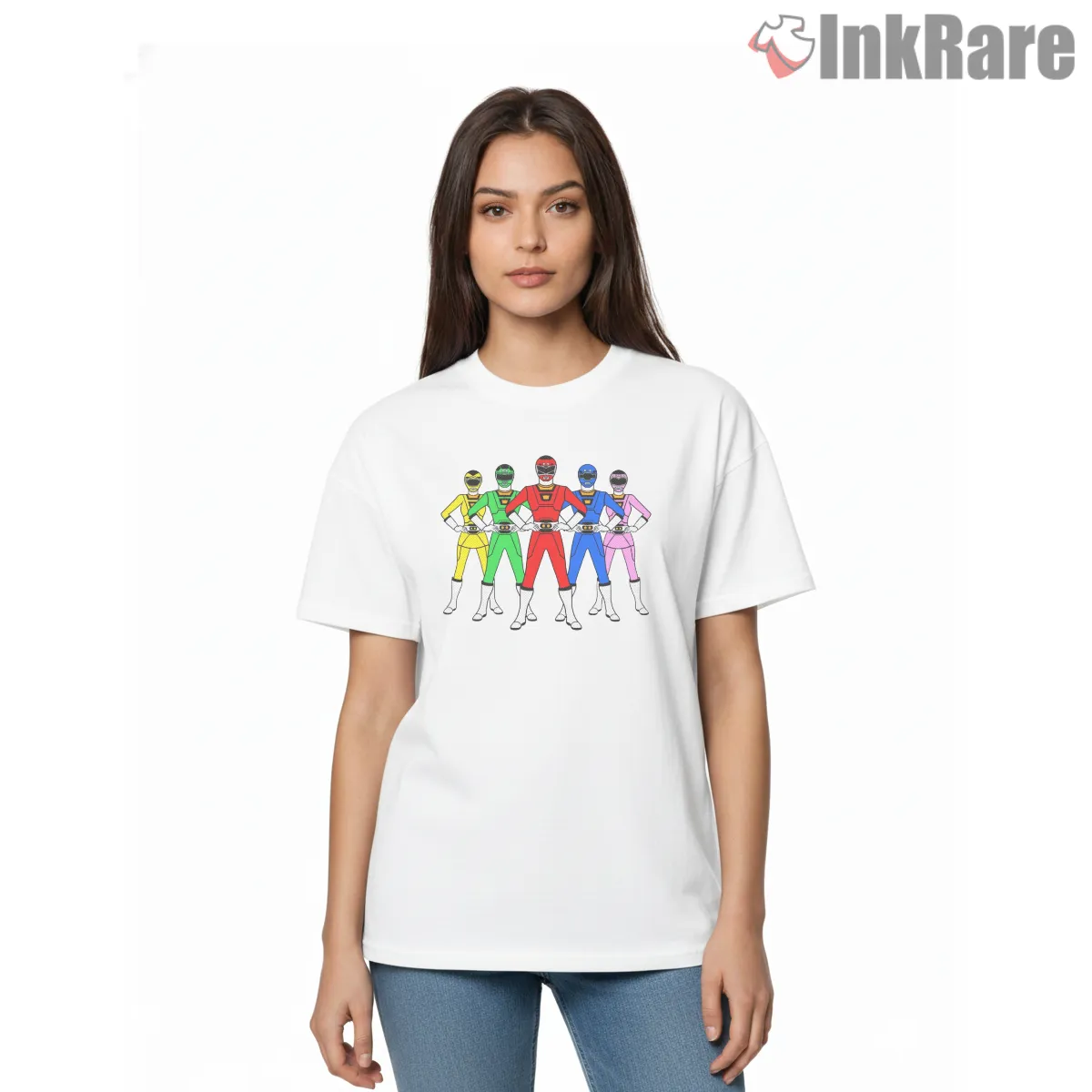 Motor Rangers Neon Dance Action Short Sleeve White Motor Rangers Neon Dance Action Shirt on white short sleeve shirt for women graphic tee