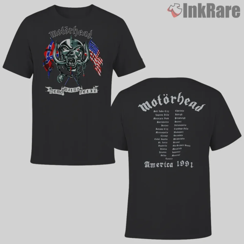Vintage 1991 Motorhead Concert Double Sided Shirt with Snaggletooth emblem