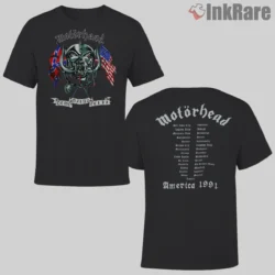 Vintage 1991 Motorhead Concert Double Sided Shirt with Snaggletooth emblem
