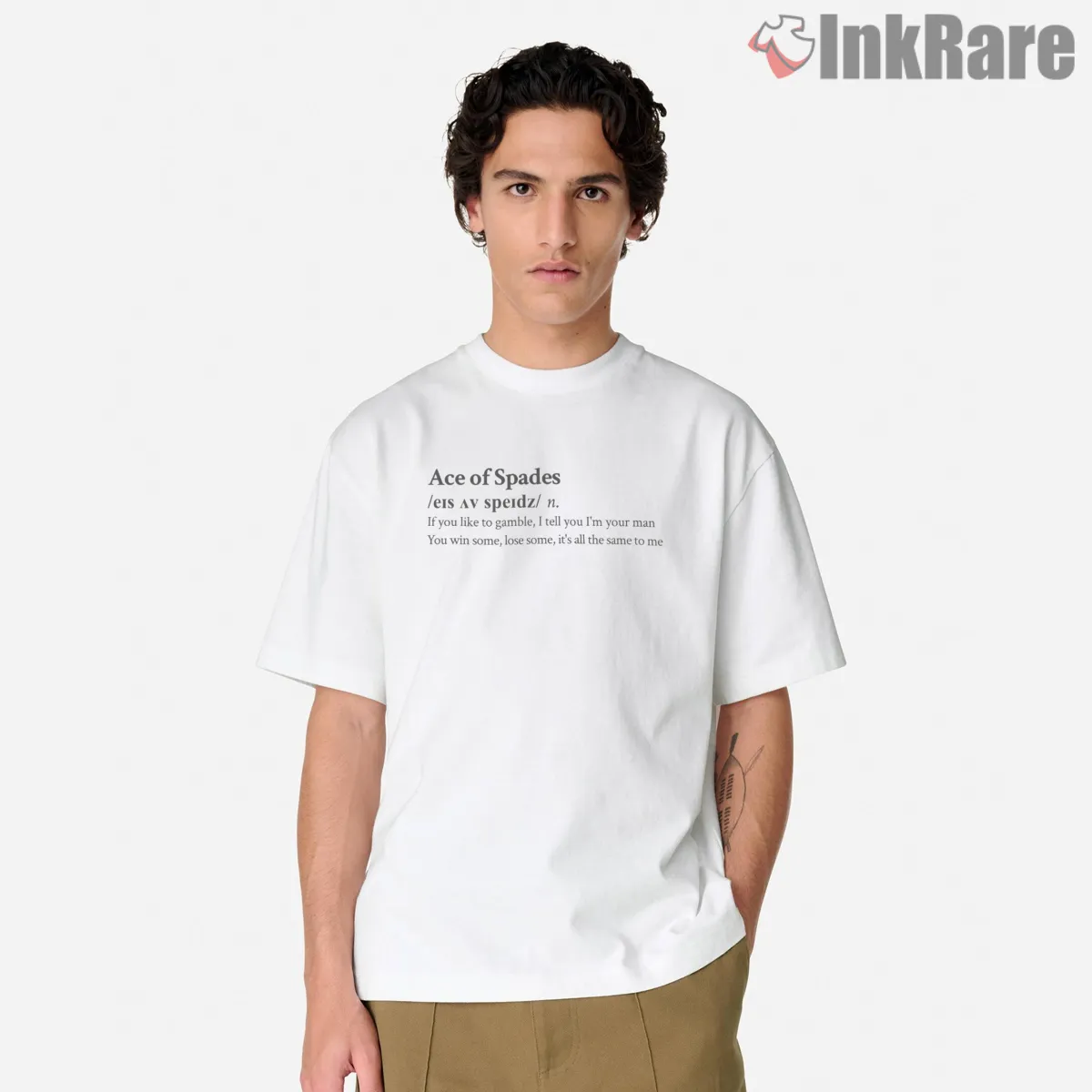 Motorhead Ace Of Spades Lyric Definition Quote Short Sleeve White Motorhead Ace Of Spades Lyric Definition Quote Shirt on white short sleeve shirt for men graphic tee