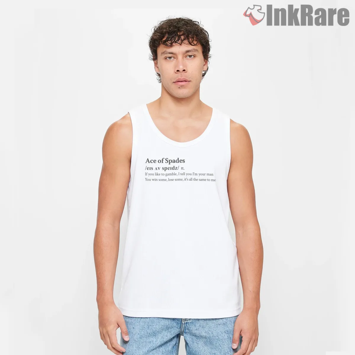 Motorhead Ace Of Spades Lyric Definition Quote Tank Top White Motorhead Ace Of Spades Lyric Definition Quote Shirt on white tank top for men graphic tee