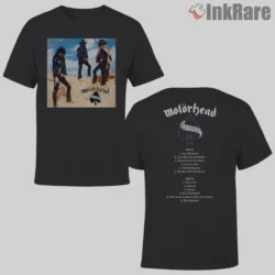Motorhead Ace Of Spades Track List Double Sided Shirt with album art front and full track list back