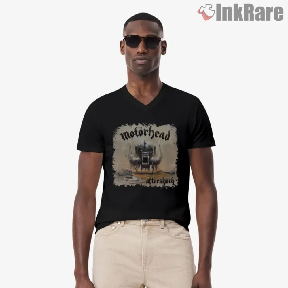 Motorhead Aftershock Vintage Shirt with desert Warpig artwork on black tee