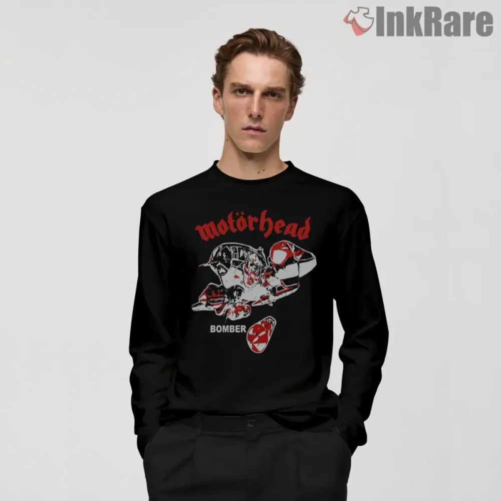 Motorhead Bomber Manchester Apollo 1979 Shirt with red and white bomber artwork