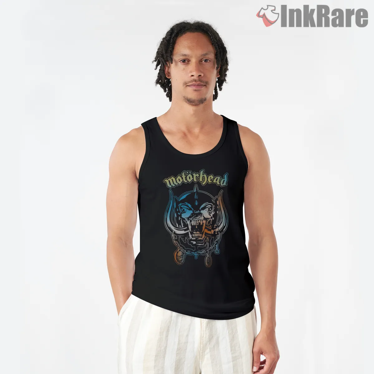 Motorhead Classic Warpig Chains Crest Nineties Tank Top Black Motorhead Classic Warpig Chains Crest Nineties Shirt on black tank top for men graphic tee
