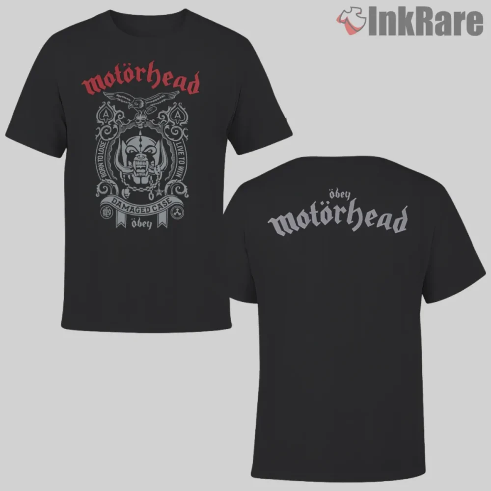 Motorhead Damage Case Vintage Double Sided Shirt with classic warpig crest front print