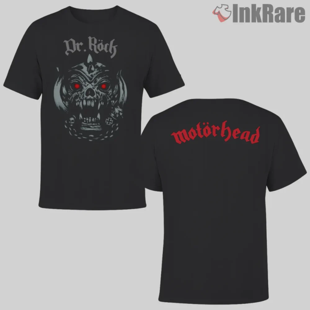 Motorhead Doctor Rock Double Sided Shirt with red eye crest and rear band mark