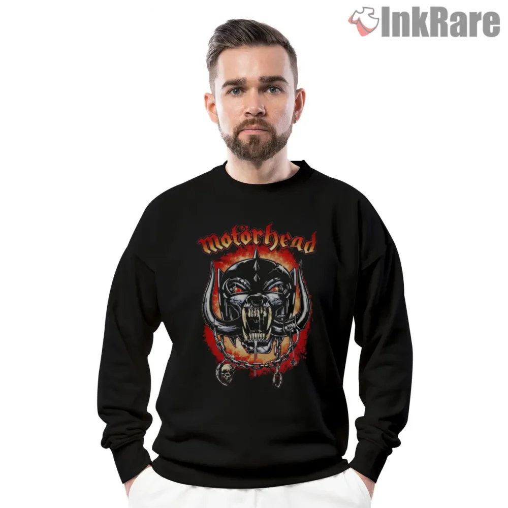 Motorhead Flaming Warpig Fiery Logo Shirt on graphic shirt for men graphic tee