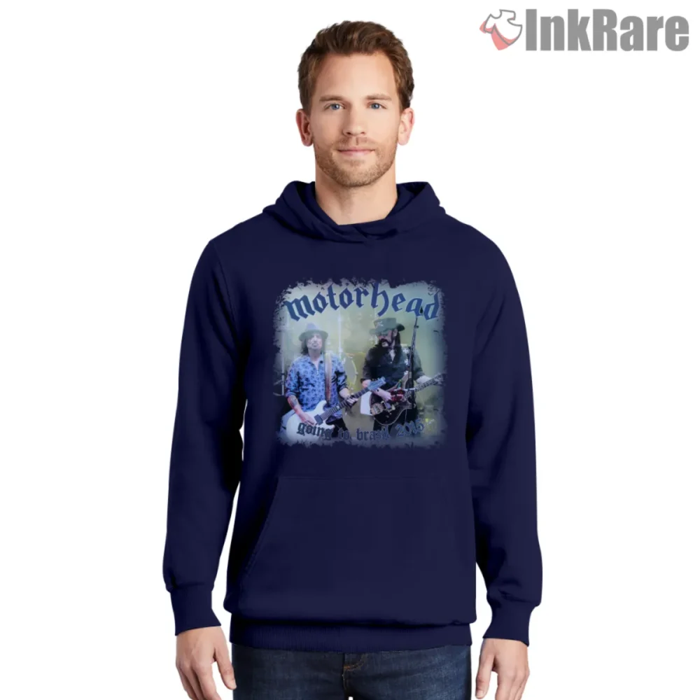 Motorhead Going To Brazil Vintage Shirt with live photo graphic on navy