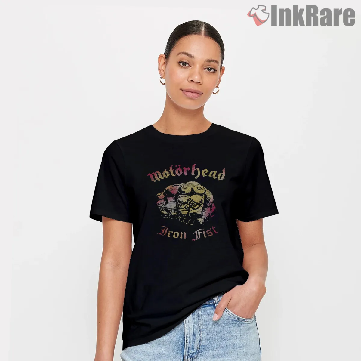 Motorhead Iron Fist Vintage Punching Gauntlet Short Sleeve Black Motorhead Iron Fist Vintage Punching Gauntlet Shirt on black short sleeve shirt for women graphic tee