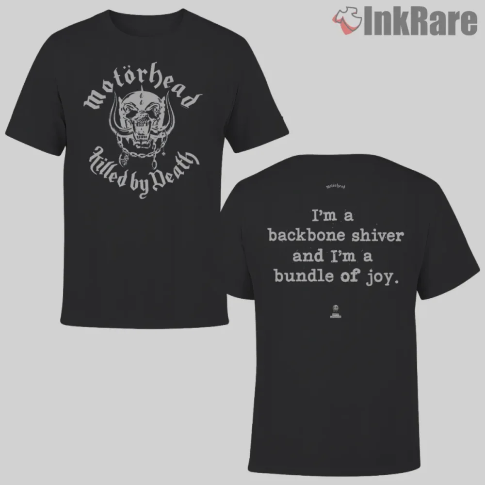 Motorhead Killed By Death Vintage Double Sided Shirt with classic warpig crest on black tee