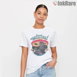 Motorhead Lemmy On Bike Shirt white short sleeve with rider graphic
