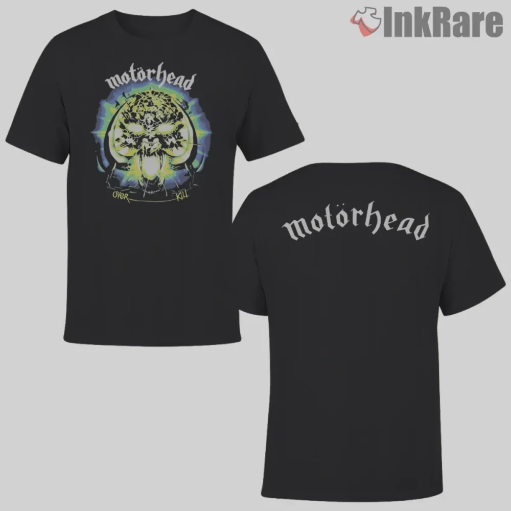 Motorhead Overkill Metropolis Vintage Double Sided Shirt in black with front and back graphics