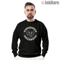 Motorhead Rock And Roll Circle Patch Warpig Shirt on graphic shirt for men graphic tee