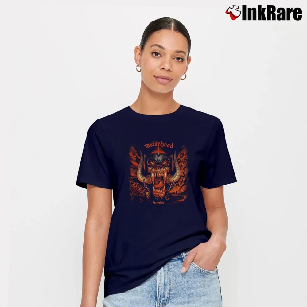 Women’s Motorhead Sacrifice 1995 Tour Signature T-Shirt in navy | Soft, Flattering Fit