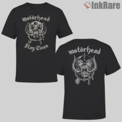 Motorhead Stay Clean Vintage Double Sided Shirt front and back print on black