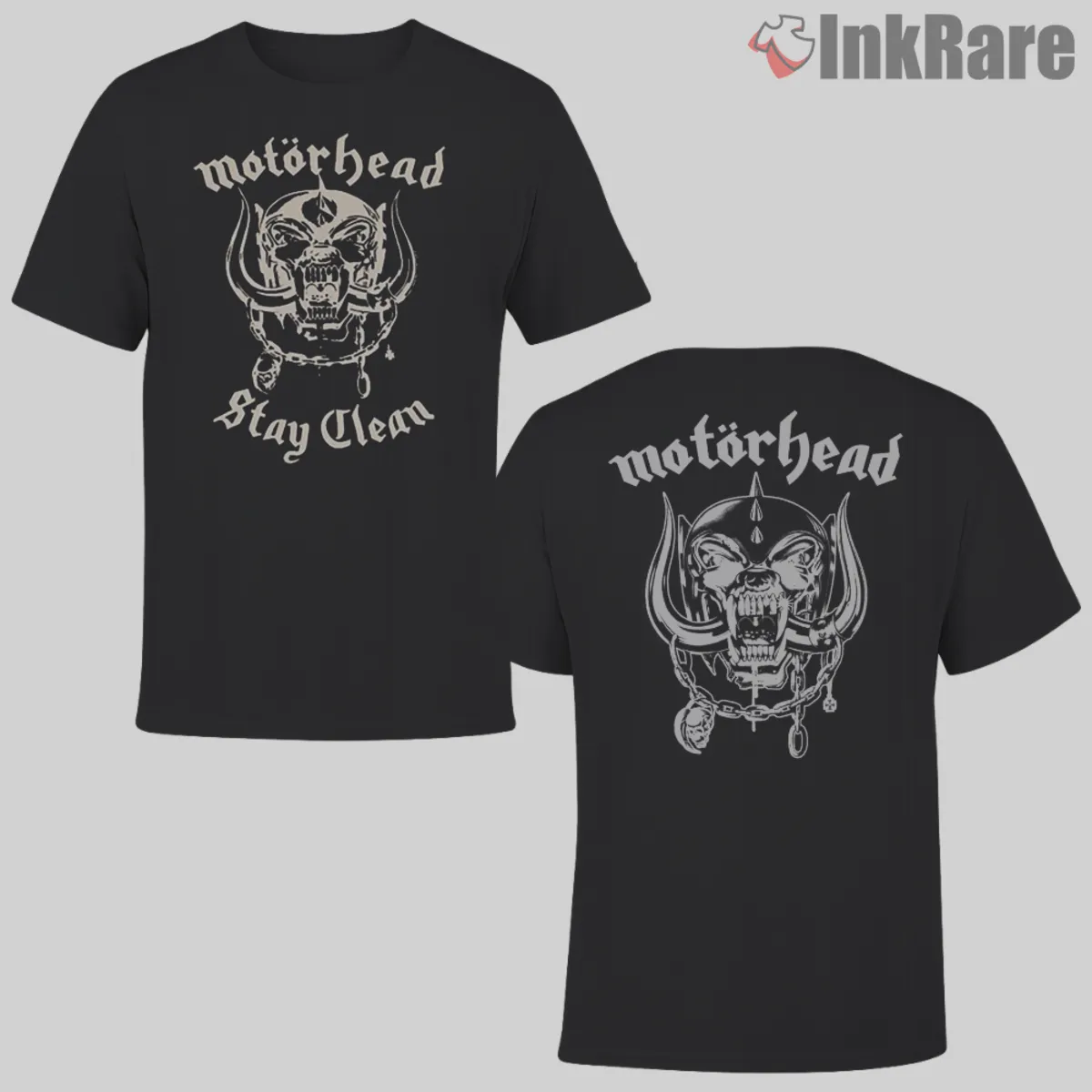 Motorhead Stay Clean Vintage Double Sided Shirt Motorhead Stay Clean Vintage Double Sided Shirt front and back print on black