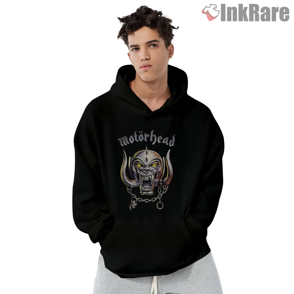 Motorhead Warpig Chrome Fangs Classic Emblem Hoodie Black Motorhead Warpig Chrome Fangs Classic Emblem Shirt on black hoodie for men graphic tee
