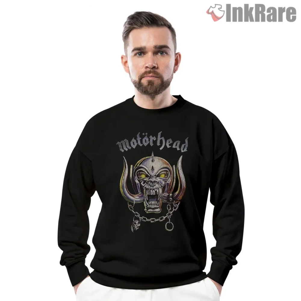 Motorhead Warpig Chrome Fangs Classic Emblem Shirt on graphic shirt for men graphic tee