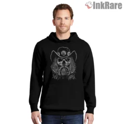 Motormouth Heavy Metal Skull Rider Tribute Shirt on black hoodie for men graphic tee