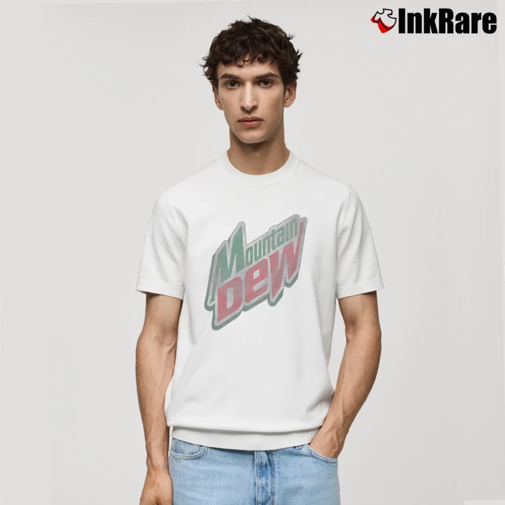 Men’s Mountain Dew Distressed Logo Classic Classic T-Shirt in white | Soft, Breathable Everyday Wear