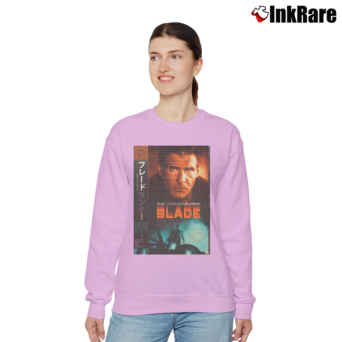 Movie Poster Japanese Blade Runner Women’s Relaxed Sweatshirt in light pink – Cozy Casual Women’s Movie Poster Japanese Blade Runner Relaxed Sweatshirt in light pink | Soft, Laid-Back Vibe