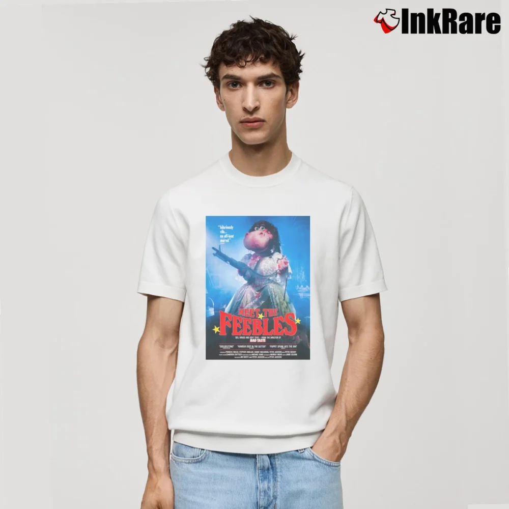 Men’s Movie Poster Meet The Feebles Classic T-Shirt in white | Soft, Breathable Everyday Wear