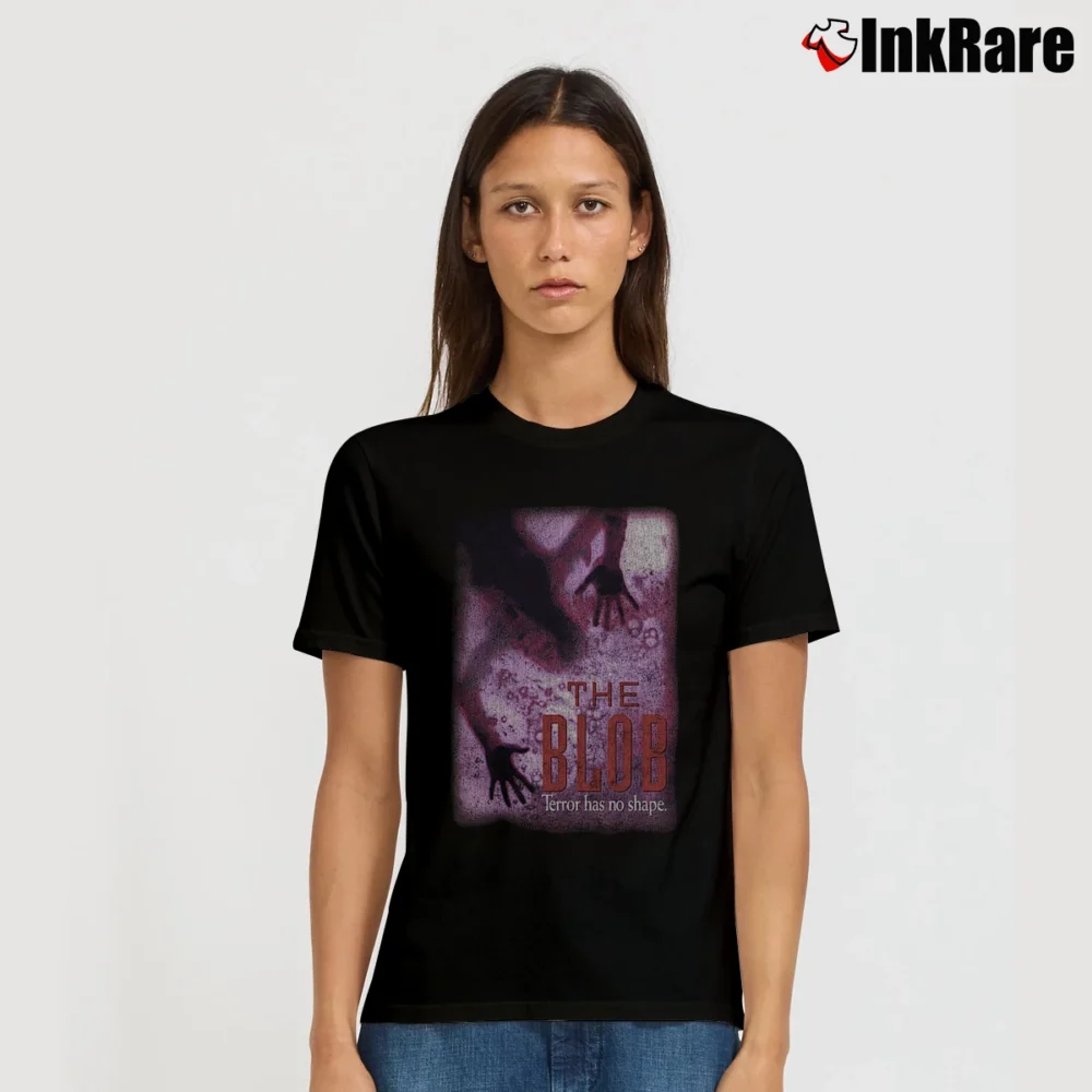Women’s Movie Poster The Blob Terror Has No Shape Signature T-Shirt in black | Soft, Flattering Fit