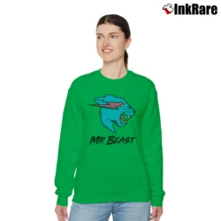 Women’s Mr Beast Lightning Cat Relaxed Sweatshirt in irish green | Soft, Laid-Back Vibe