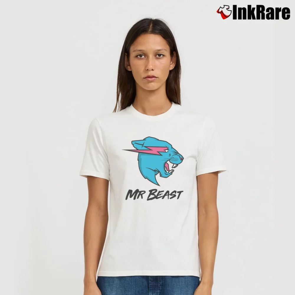 Women’s Mr Beast Lightning Cat Signature T-Shirt in white | Soft, Flattering Fit