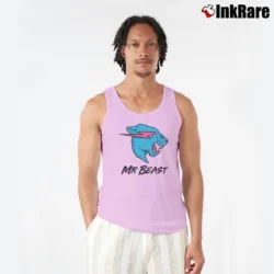 Men’s Mr Beast Lightning Cat Tank Top in light pink | Breathable, Active-Friendly Design