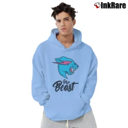 Men’s Mr Beast Logo Youtube Merch Pullover Hoodie in light blue | Cozy, Durable, Modern Fit
