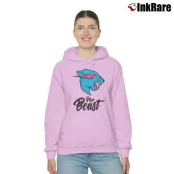 Women’s Mr Beast Logo Youtube Merch Cozy Hoodie in light pink | Warm, Structured, Stylish