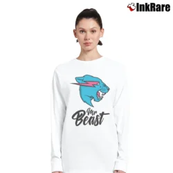 Women’s Mr Beast Logo Youtube Merch Long-Sleeve Top in white | Sleek, Versatile, All-Season