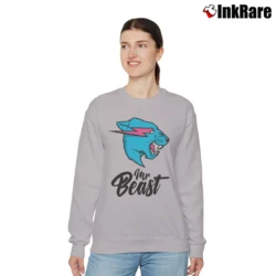 Women’s Mr Beast Logo Youtube Merch Relaxed Sweatshirt in sport grey | Soft, Laid-Back Vibe