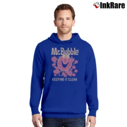 Men’s Mr. Bubble Bath Brand Clean Humor Pullover Hoodie in royal blue | Cozy, Durable, Modern Fit